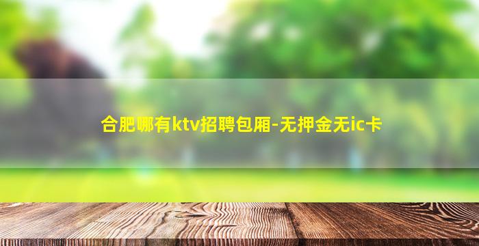 合肥哪有ktv招聘包厢-无押金无ic卡